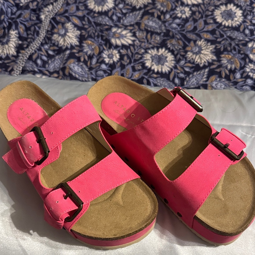 Pink Double Strap Sandals